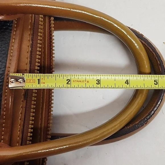 Dooney & Bourke Vintage Navy Blue and Tan Quality Leather Satchel Doctors Bag - Picture 15 of 15